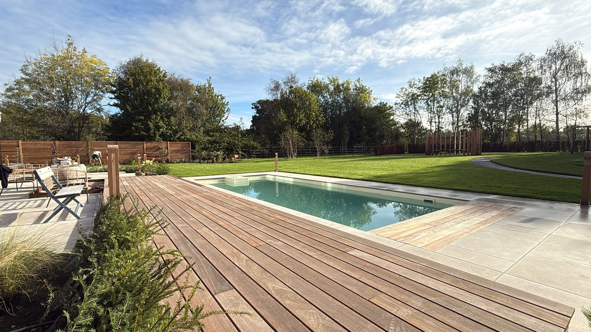 Pool terrace and hardwood decking on Swithland Lane, Rothley - Autumn 2026